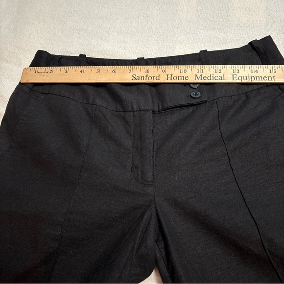Dalia Collection Linen Blend Black Career Wear Pants Pockets‎ Wide Leg Women Sz6 - Picture 7 of 10